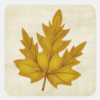 Fall Season Golden Leaf Customizable Sticker