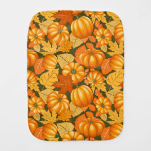Fall Season Halloween Pumpkins Pattern Baby Burp Cloth