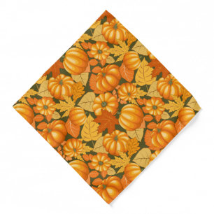 Fall Season Halloween Pumpkins Pattern Bandana