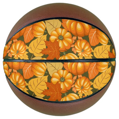 Fall Season Halloween Pumpkins Pattern Basketball