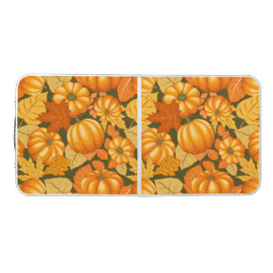 Fall Season Halloween Pumpkins Pattern Beer Pong Table