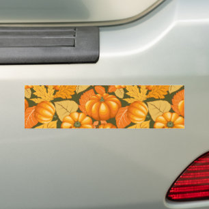 Fall Season Halloween Pumpkins Pattern Bumper Sticker