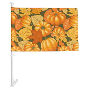 Fall Season Halloween Pumpkins Pattern Car Flag