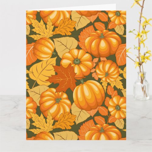 Fall Season Halloween Pumpkins Pattern Card