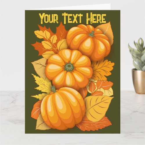 Fall Season Halloween Pumpkins Pattern Card