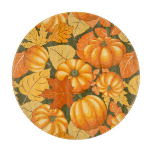Fall Season Halloween Pumpkins Pattern Cutting Board