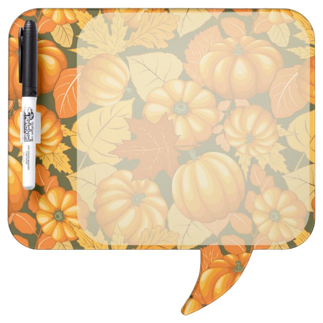Fall Season Halloween Pumpkins Pattern Dry Erase Board (Front)