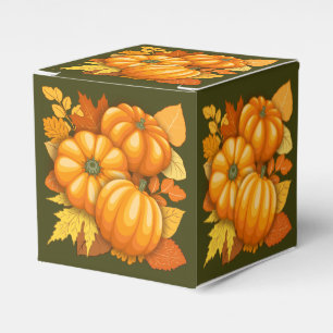 Fall Season Halloween Pumpkins Pattern Favor Boxes