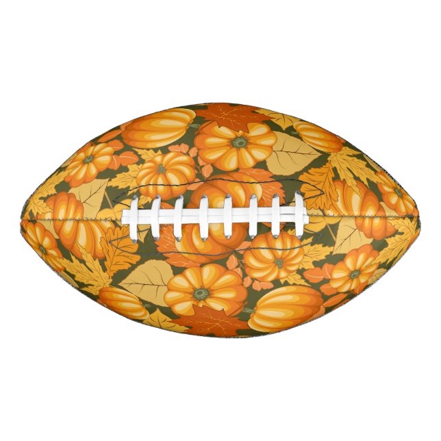 Fall Season Halloween Pumpkins Pattern Football (Front)