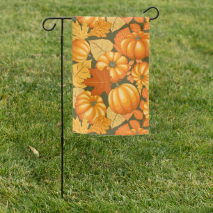 Fall Season Halloween Pumpkins Pattern Garden Flag
