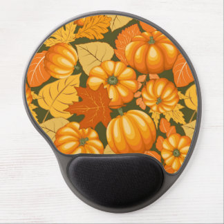 Fall Season Halloween Pumpkins Pattern Gel Mouse Pad