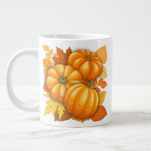 Fall Season Halloween Pumpkins Pattern Giant Coffee Mug