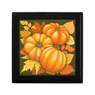 Fall Season Halloween Pumpkins Pattern Gift Box