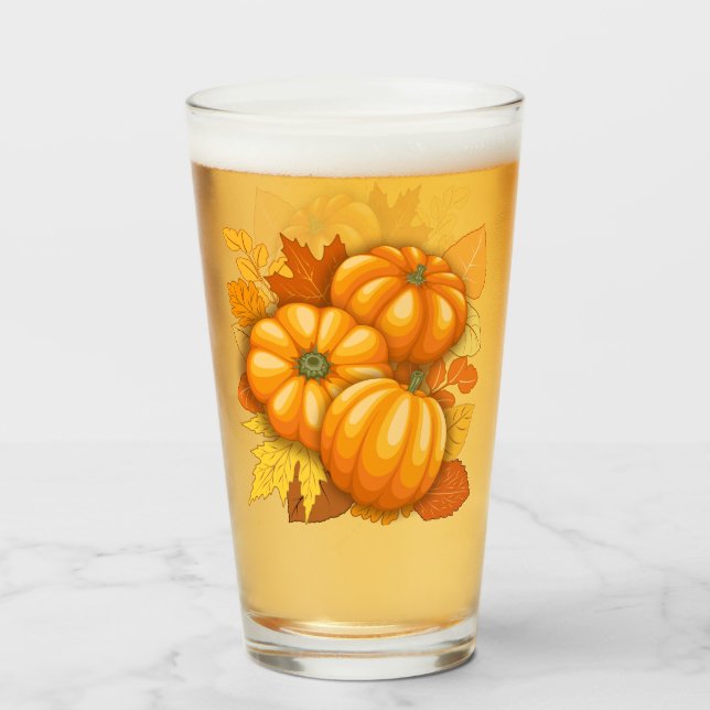 Fall Season Halloween Pumpkins Pattern Glass (Back Filled)