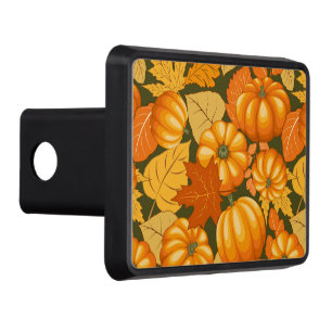Fall Season Halloween Pumpkins Pattern Hitch Cover