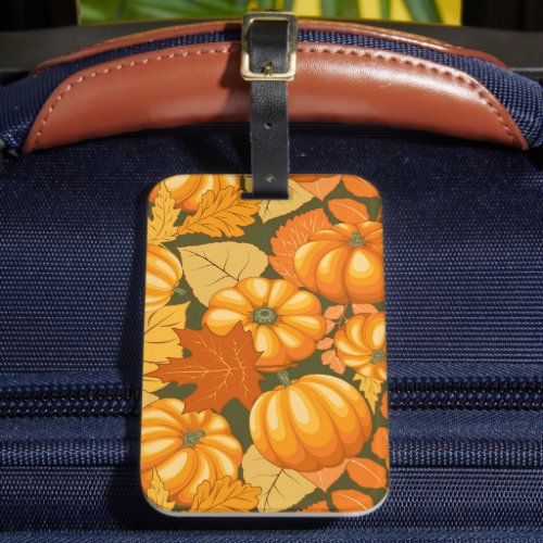 Fall Season Halloween Pumpkins Pattern Luggage Tag