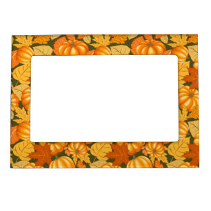 Fall Season Halloween Pumpkins Pattern Magnetic Frame