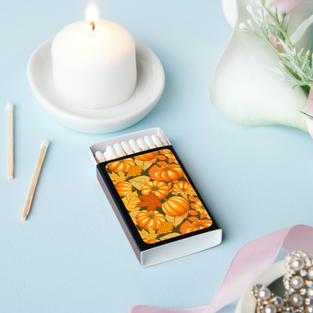 Fall Season Halloween Pumpkins Pattern Matchboxes (Insitu)