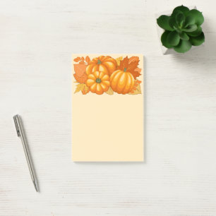 Fall Season Halloween Pumpkins Pattern Post-it Notes