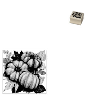 Fall Season Halloween Pumpkins Pattern Rubber Stamp