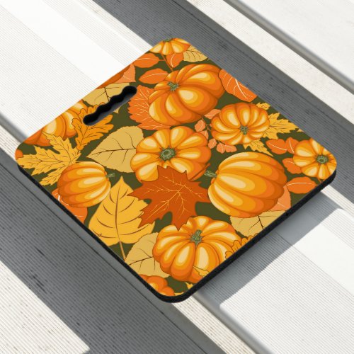 Fall Season Halloween Pumpkins Pattern Seat Cushion