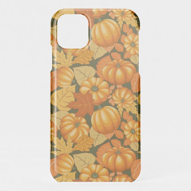 Fall Season Halloween Pumpkins Pattern Uncommon iPhone Case (Back)