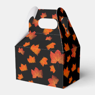 FALL SEASON LEAVES BLACK BACKGROUND FAVOR BOXES
