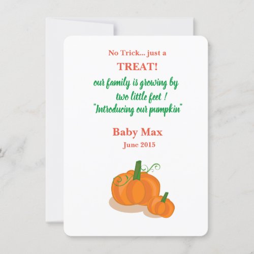 fall season pregnancy anouncement invitation