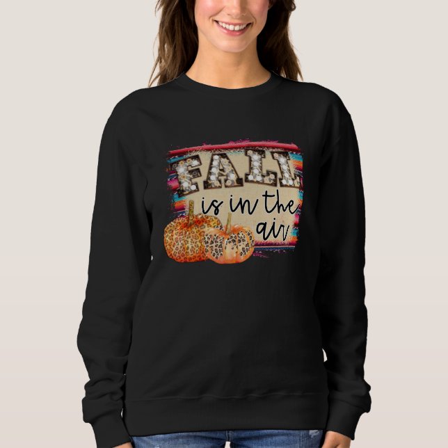 Fall season Pumpkin and Leaves Sweatshirt (Front)