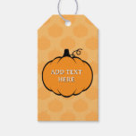 Fall Season Pumpkin Drawing Custom Text  Gift Tags