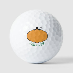 Fall Season Pumpkin Drawing Custom Text Golf Balls