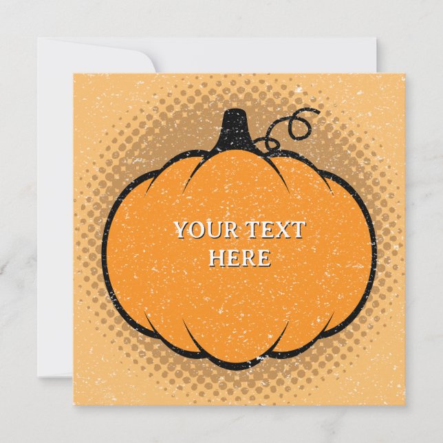 Fall Season Pumpkin Drawing Custom Text  Invitation (Front)