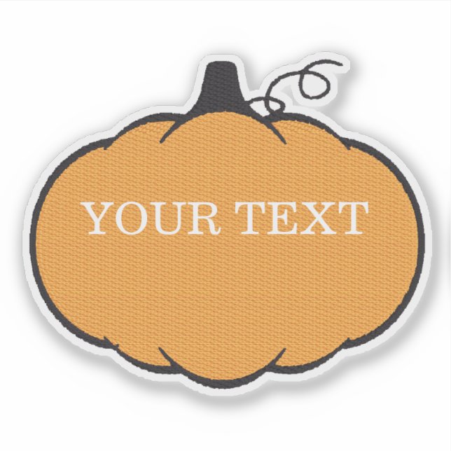 Fall Season Pumpkin Drawing Custom Text  Sticker (Front)