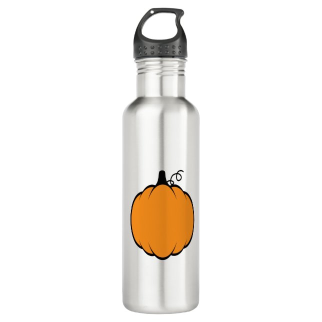 Fall Season Pumpkin Drawing Stainless Steel Water Bottle (Front)