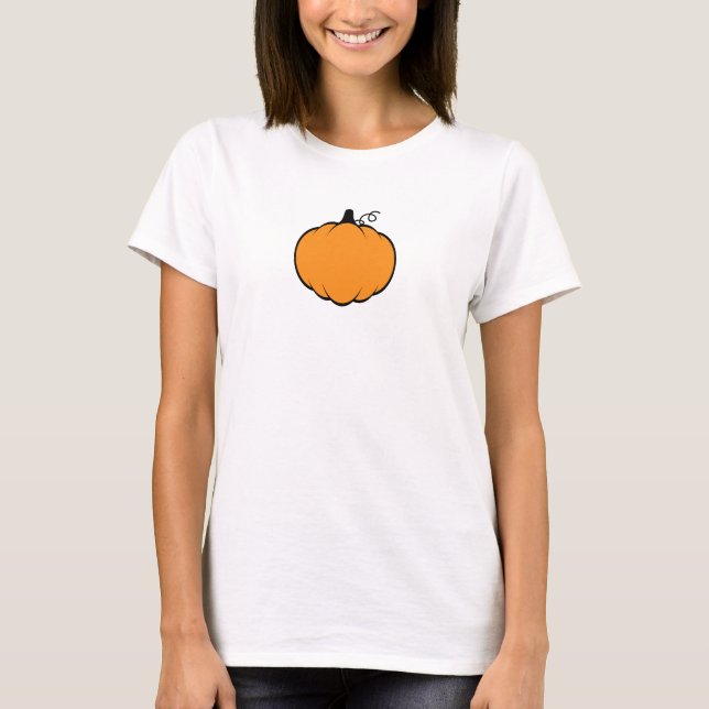 Fall Season Pumpkin Drawing T-Shirt (Front)