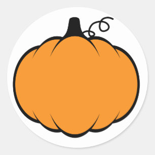 Fall Season Pumpkin Drawing Thanksgiving Decor Classic Round Sticker