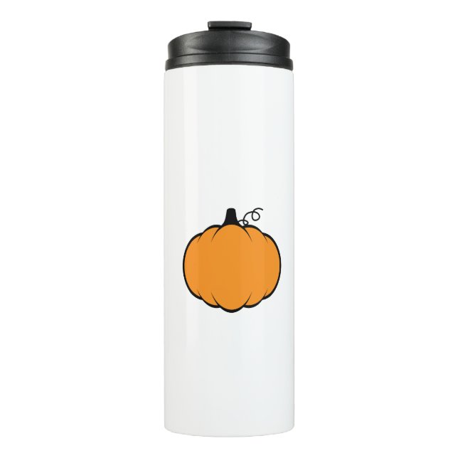 Fall Season Pumpkin Drawing Thermal Tumbler (Front)