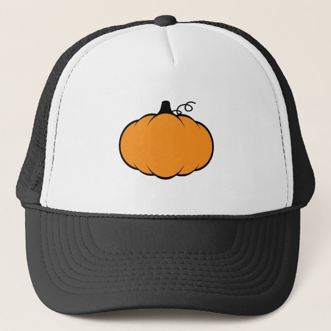 Fall Season Pumpkin Drawing Trucker Hat (Front)