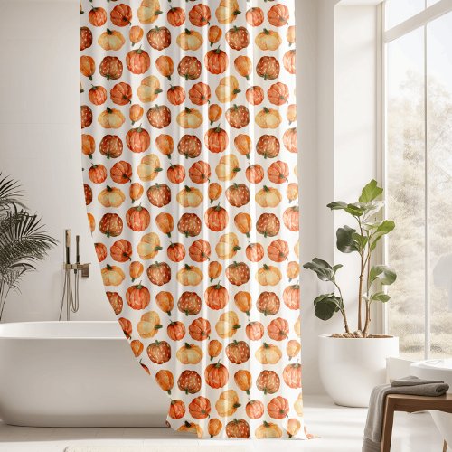 Fall Season Pumpkin Pattern Shower Curtain