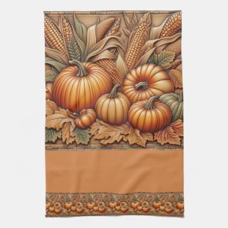Fall Season Pumpkins Seasonal Kitchen Towels