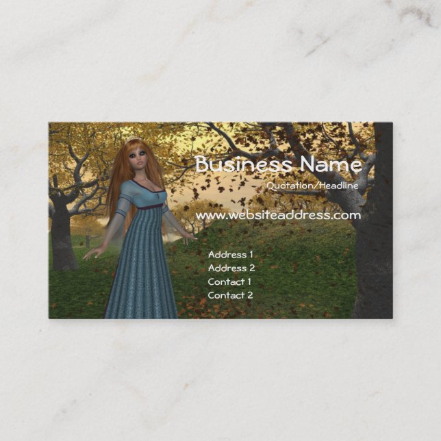 Fall Season Queen - Fantasy Business Cards (Front)