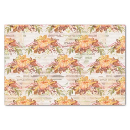 Fall Seasonal watercolor pumpkin tissue Tissue Paper