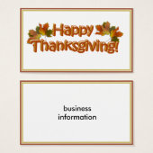 Fall Seasons Best Happy Thanksgiving Text (Front & Back)