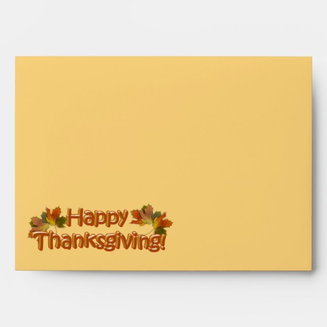Fall Seasons Best Happy Thanksgiving Text Envelope (Front)