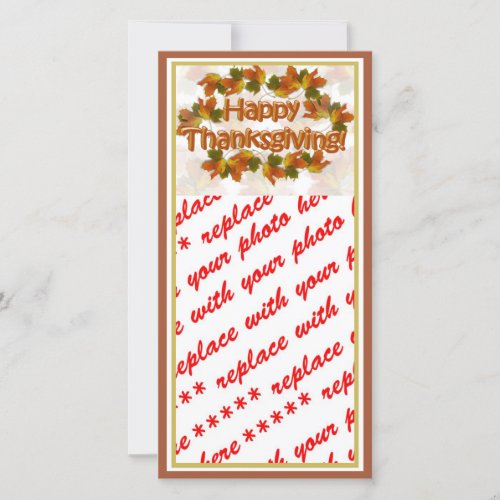 Fall Seasons Best Happy Thanksgiving Text Holiday Card
