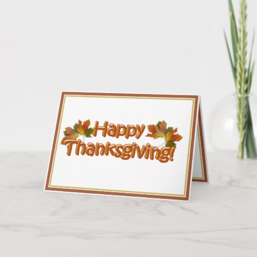 Fall Seasons Best Happy Thanksgiving Text Holiday Card
