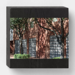 Fall Shadows on a Brick Wall Wooden Box Sign