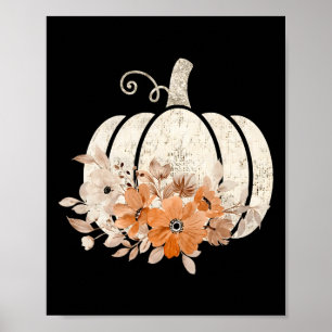 Fall Shirt Women Vintage Pumpkin Autumn Graphic Th Poster