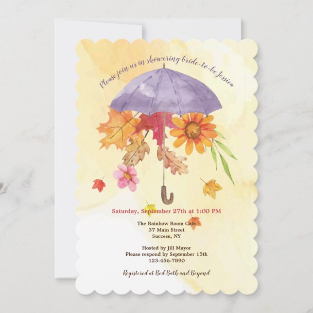 Fall Showers of Happiness Bridal Shower Invitation (Front)