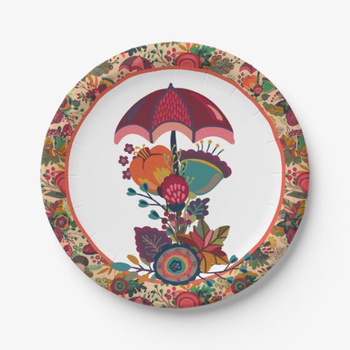 Fall Showers Paper Plates